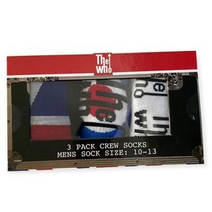 The Who Men’s Crew Socks 3-Pair Box Set Size 10-13 New In Box